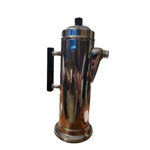 Vintage Art Deco Tall Chrome Cocktail Shaker Pitcher with Bakelite Handle/ Knob